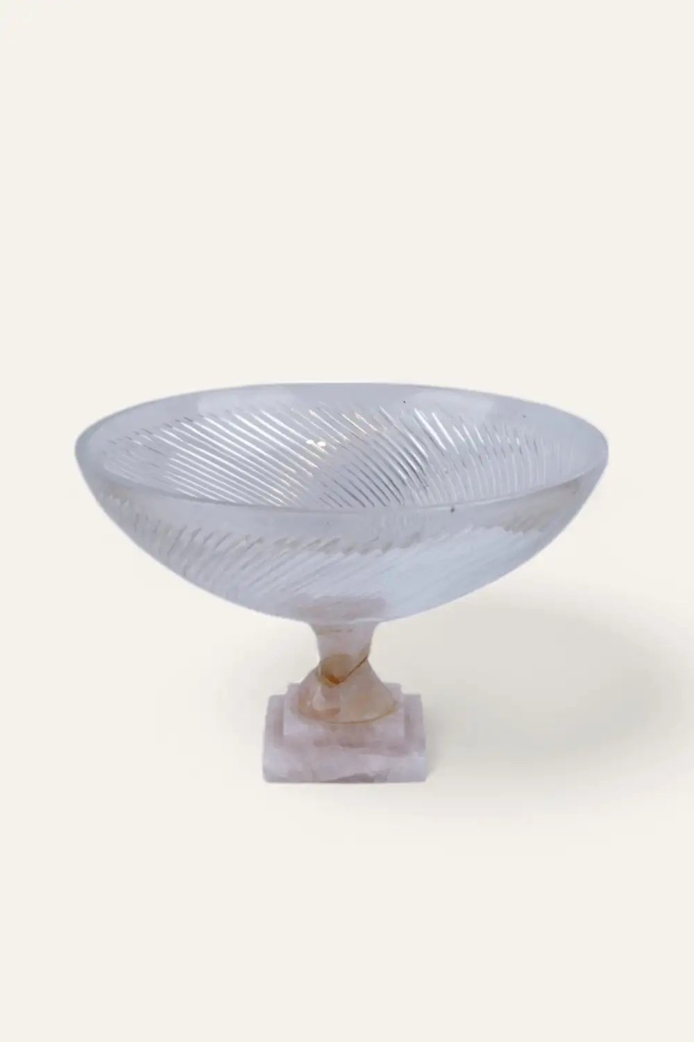 Grooved Glass Pod Base Fruit Bowl
