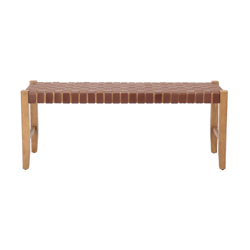 Leather Accent Bench