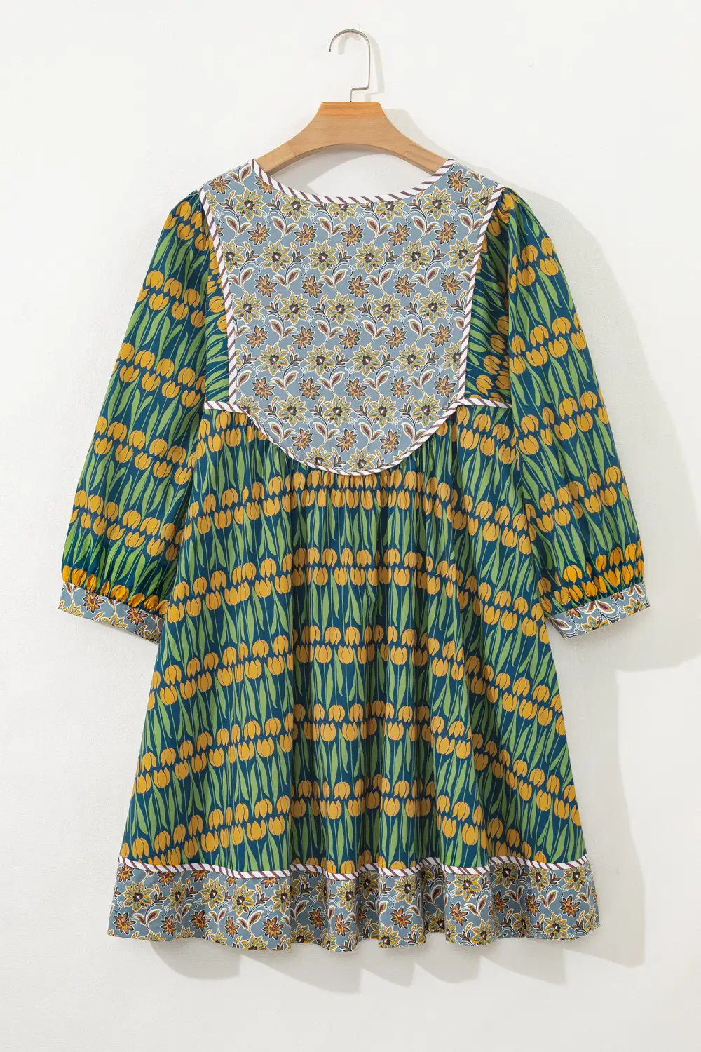 Balanced Detail Floral Striped Mini Dress