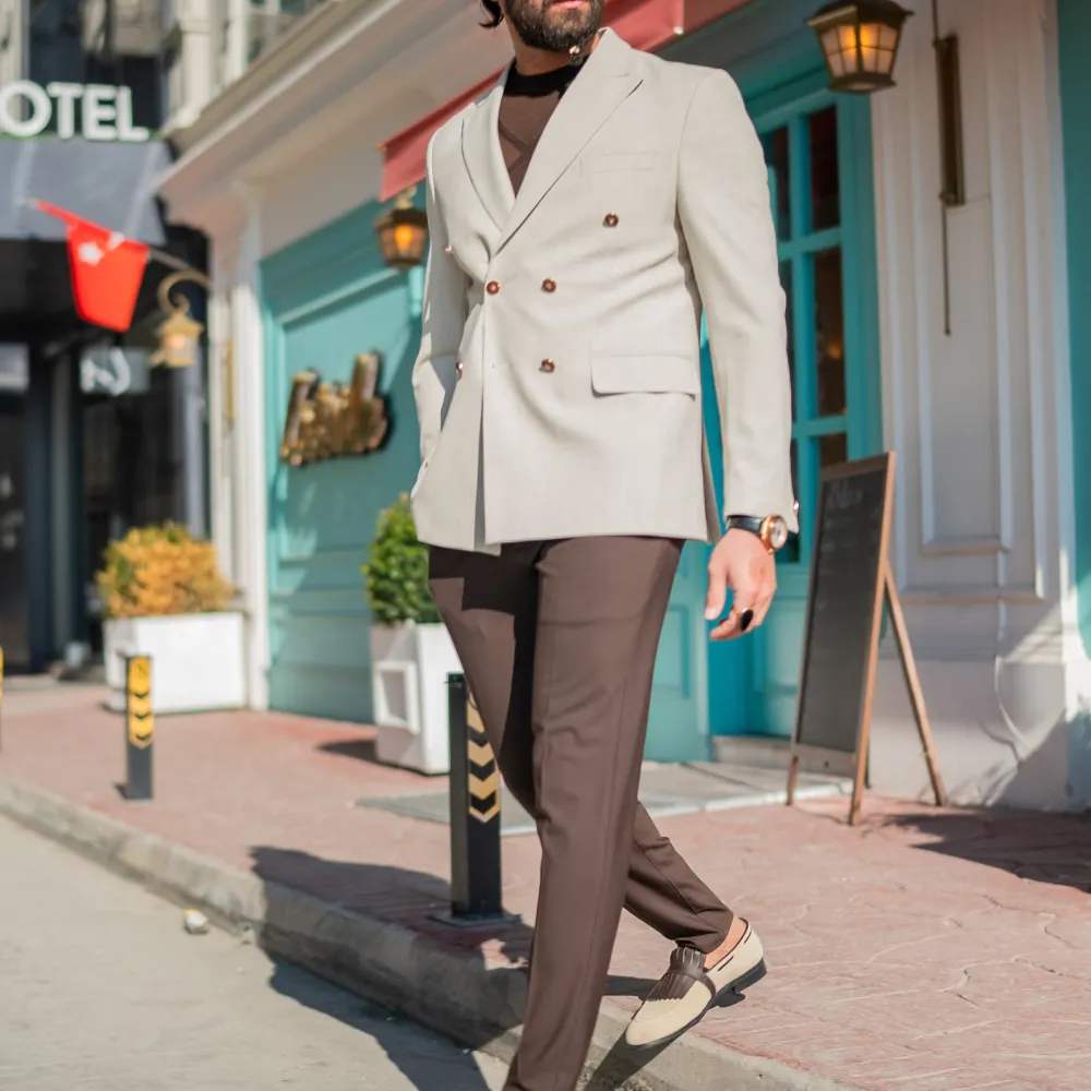 Double Breasted Slim Fit Blazer