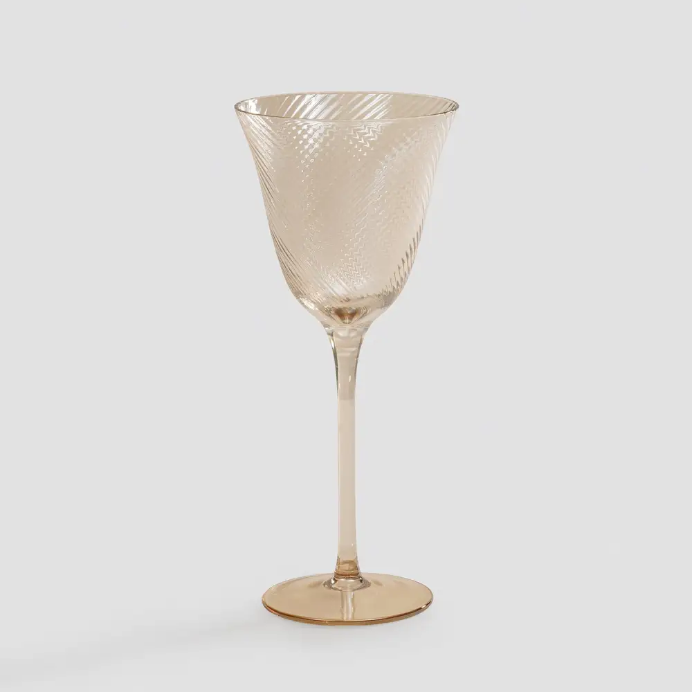 Light Amber Swirl Wine Glass Set