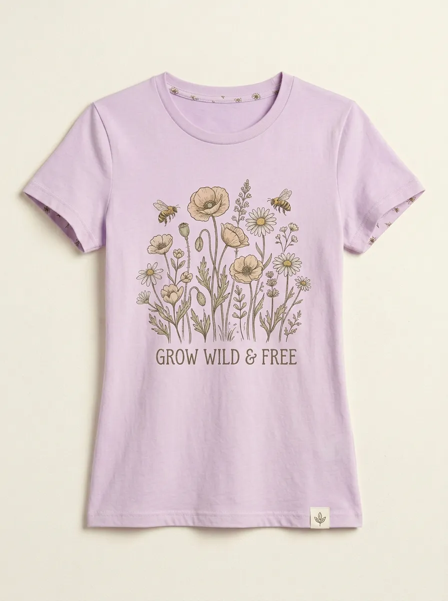 Nature Lover Wildflower Bee T-Shirt