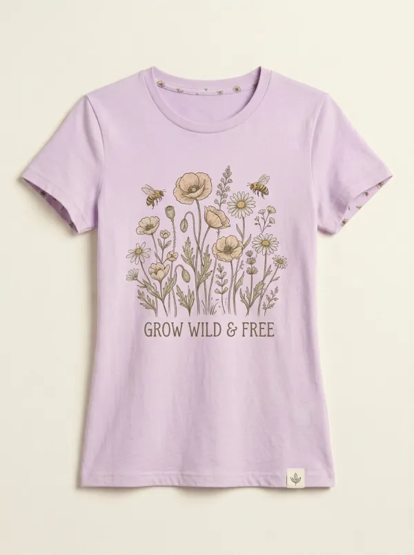 Nature Lover Wildflower Bee T-Shirt