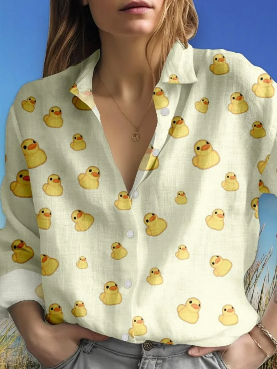 Duck Print Long Sleeve Shirt