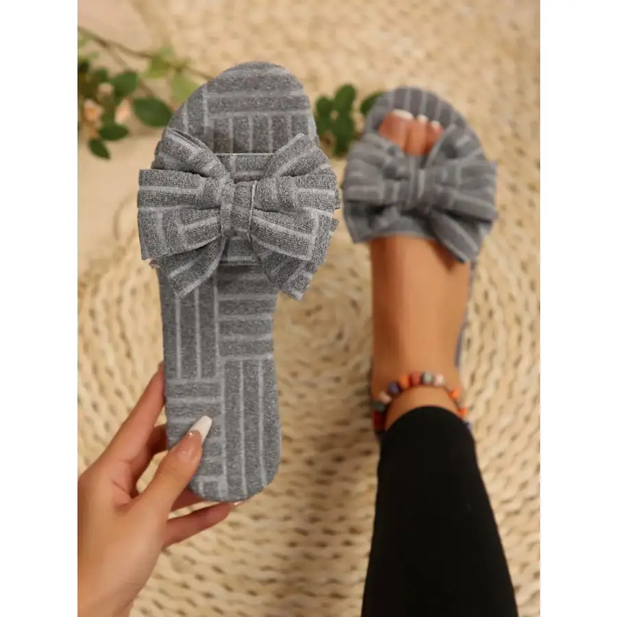 Bow Knot Open Toe Slippers