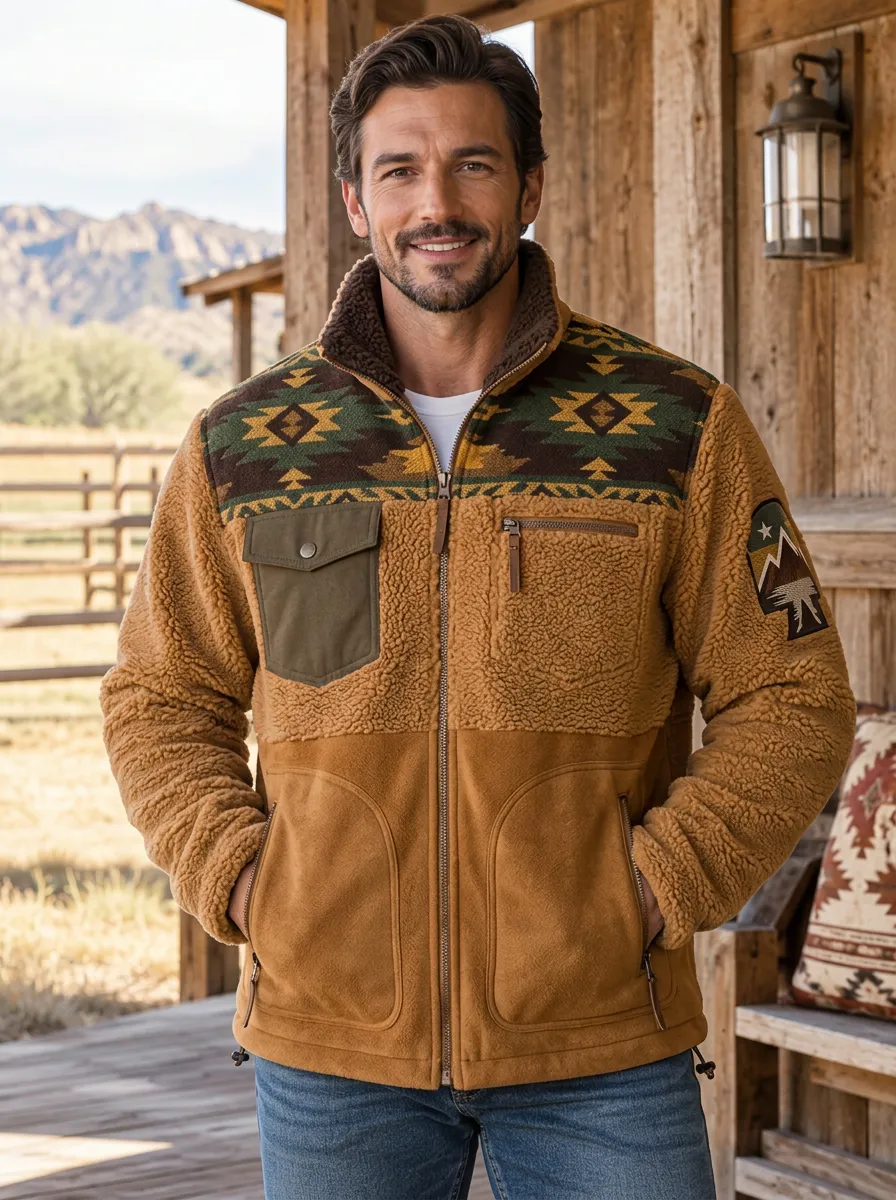 Canyon Trail Aztec Western Edit Men's Western Fleece Jacket