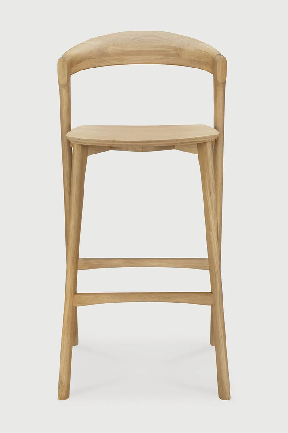 Curved Oak-Frame Bar Stool