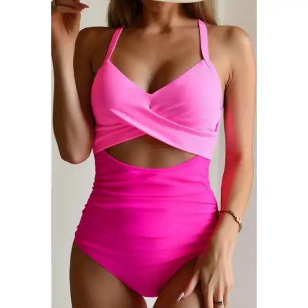 Women's Cutout Crisscross One-Piece Swimsuit