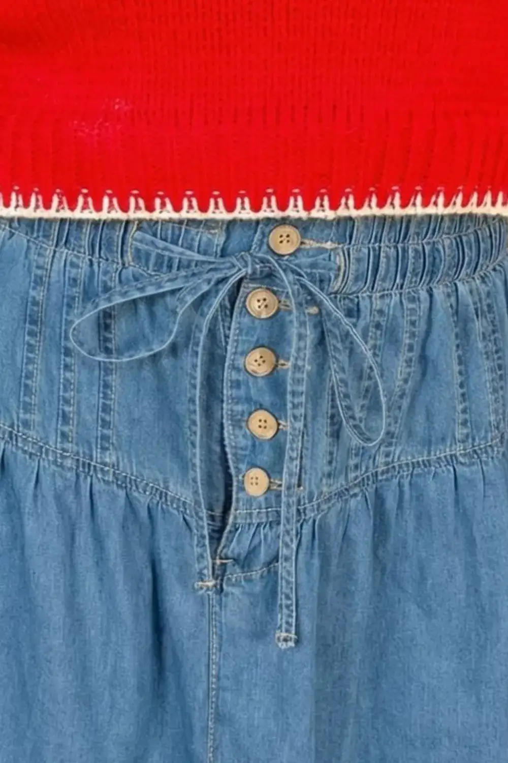 Denim Drawstring Skirt