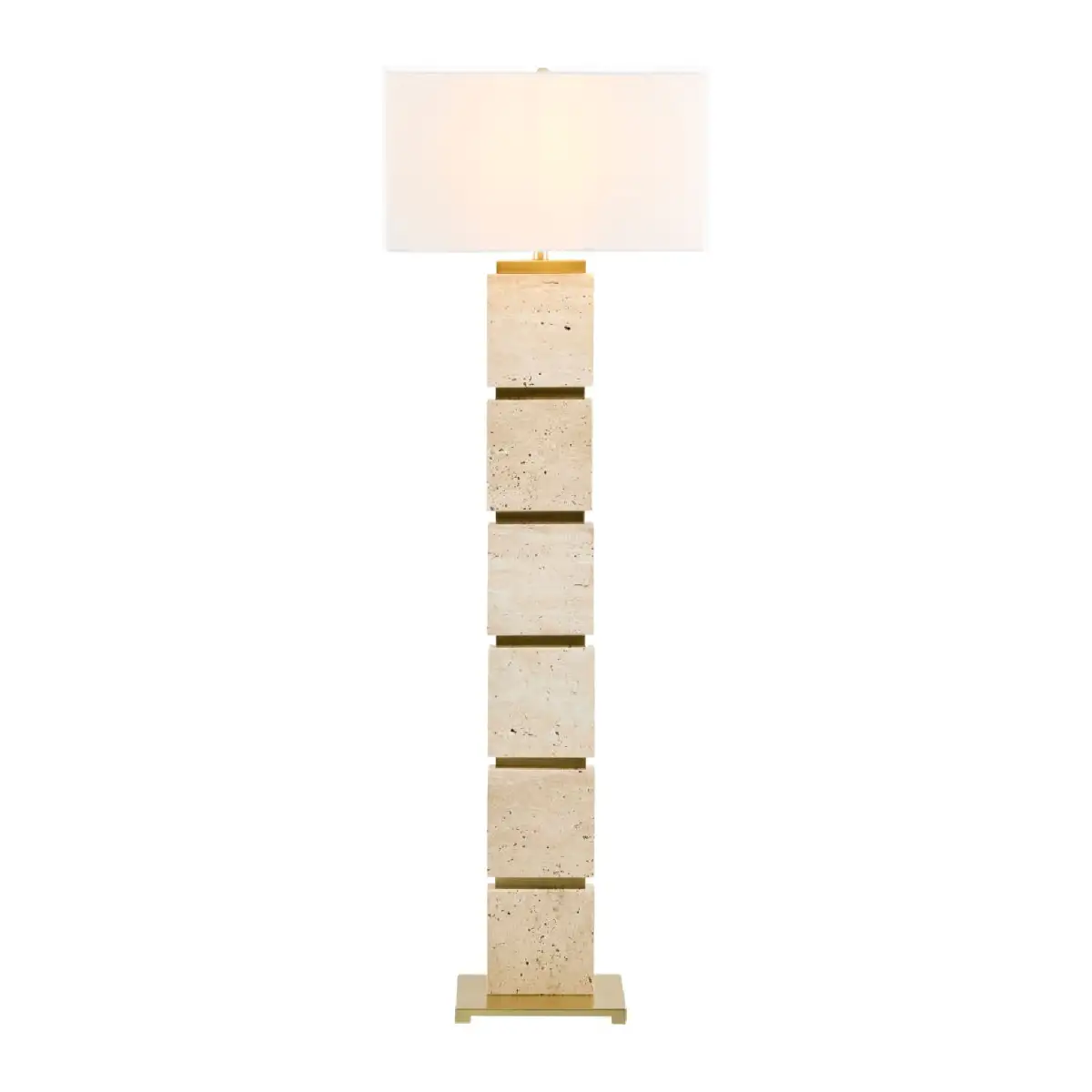 Sculptural Travertine Floor Lamp