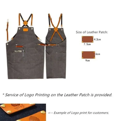 Everyday Canvas Leather Strap Crossback Kitchen Work Apron