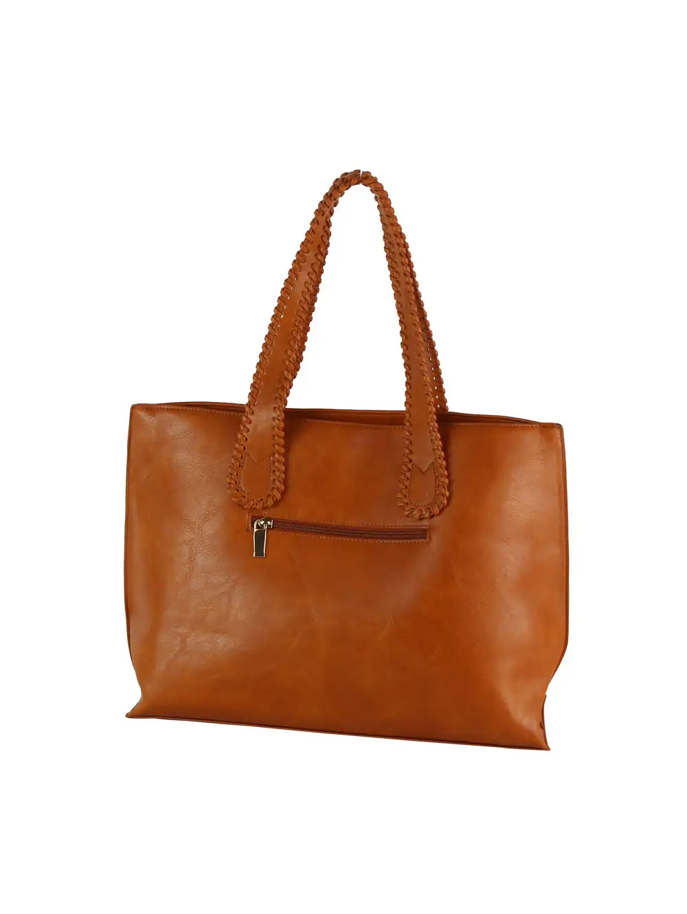 Stitched Handle Embossed Tote Bag