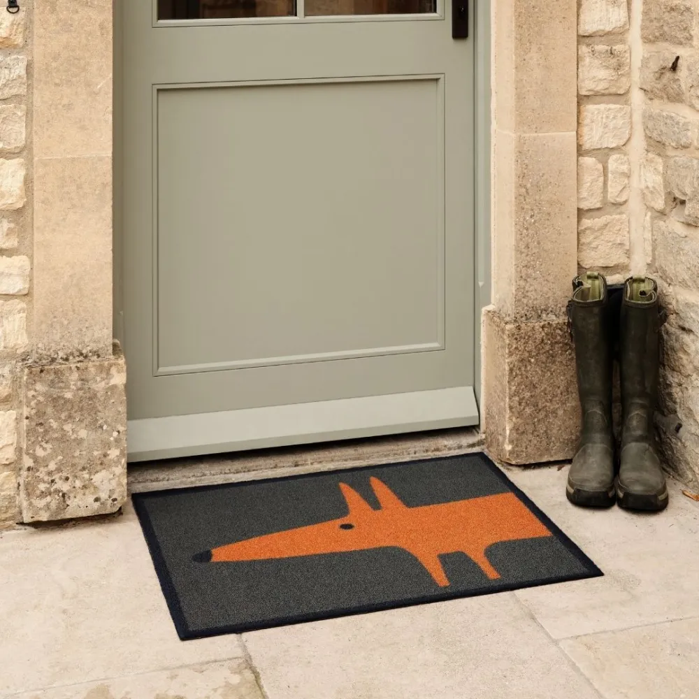 Fox Motif Outdoor Door Mat