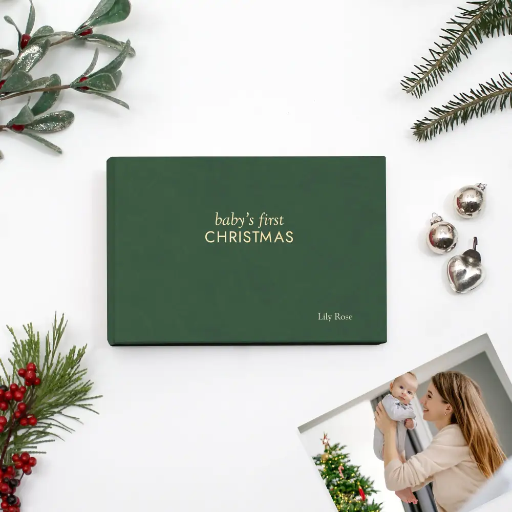 Vegan Leather Baby Christmas Photo Album
