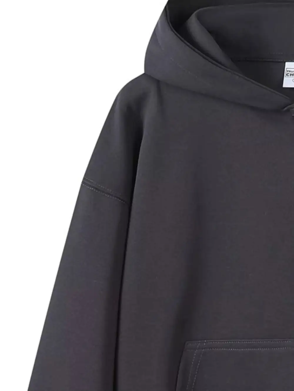 Zip-Detail Pocketed Long-Sleeve Hoodie