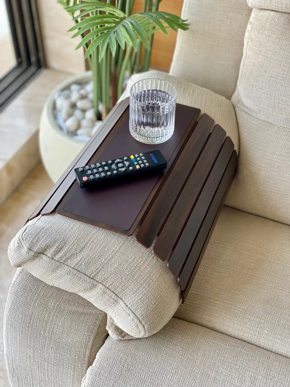 Elm Sofa Armrest Tray Dark Brown