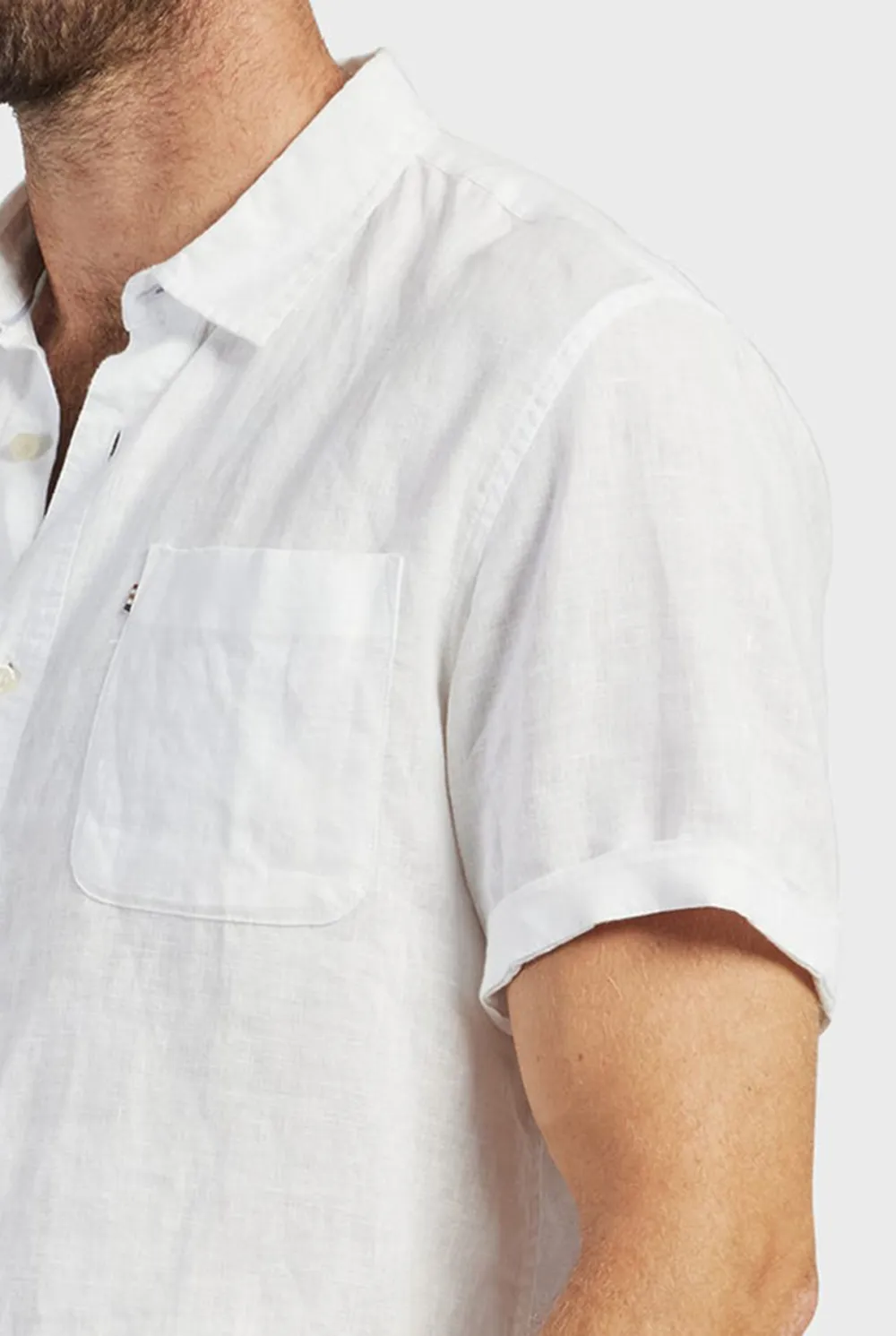 Breathable Linen Blend Short Sleeve Button Up Shirt