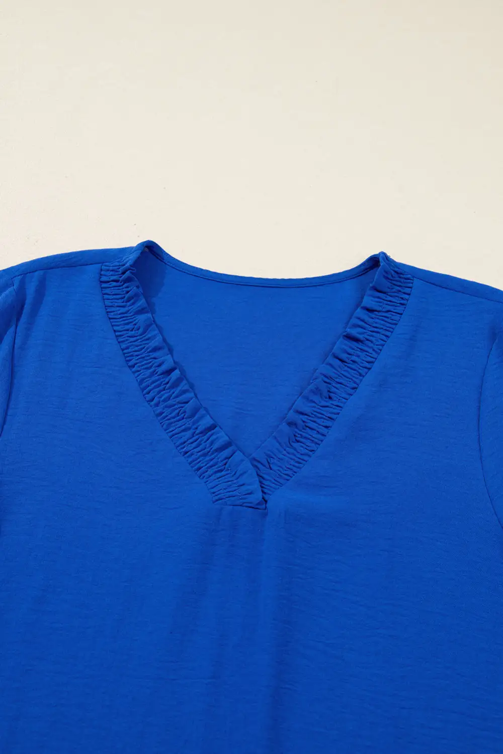 Layered Detail V Neck Ruffle Mini Dress