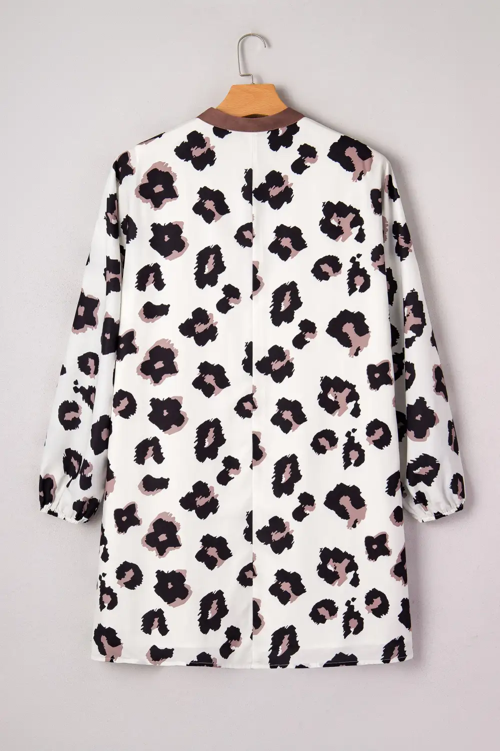 Smooth Finish Animal Print V Neck Mini Dress