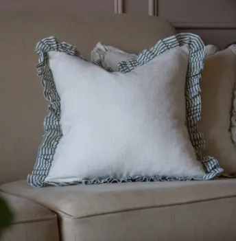 Ruffled-Edge Decorative Cushion