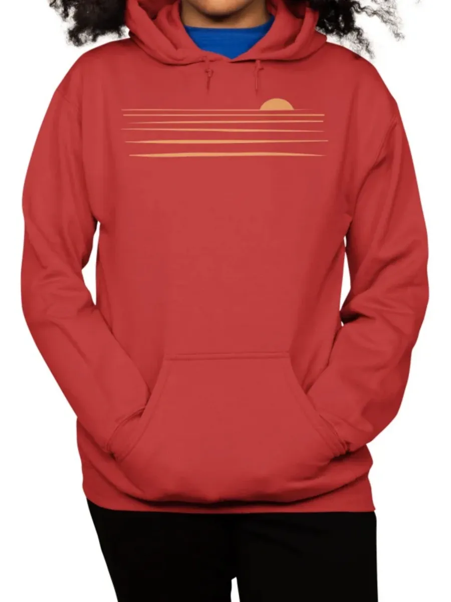 Minimalist Sunset Line Art Hoodie