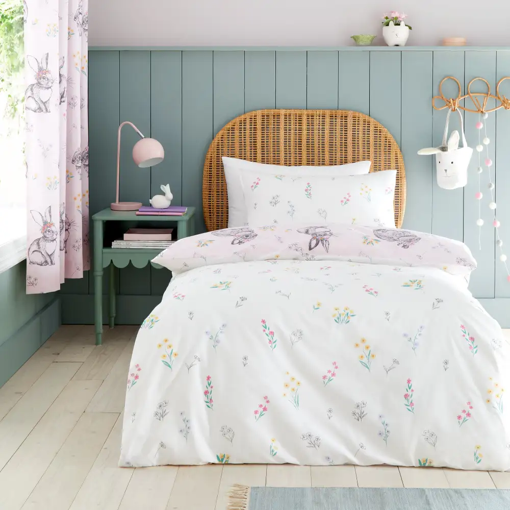 Relaxed Bedroom Reversible Floral Cotton Duvet Cover Set