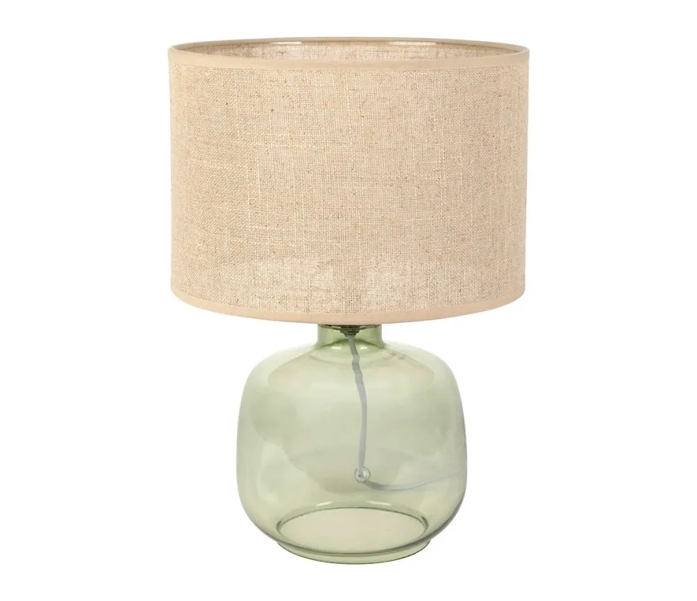 Green Glass Compact Table Lamp