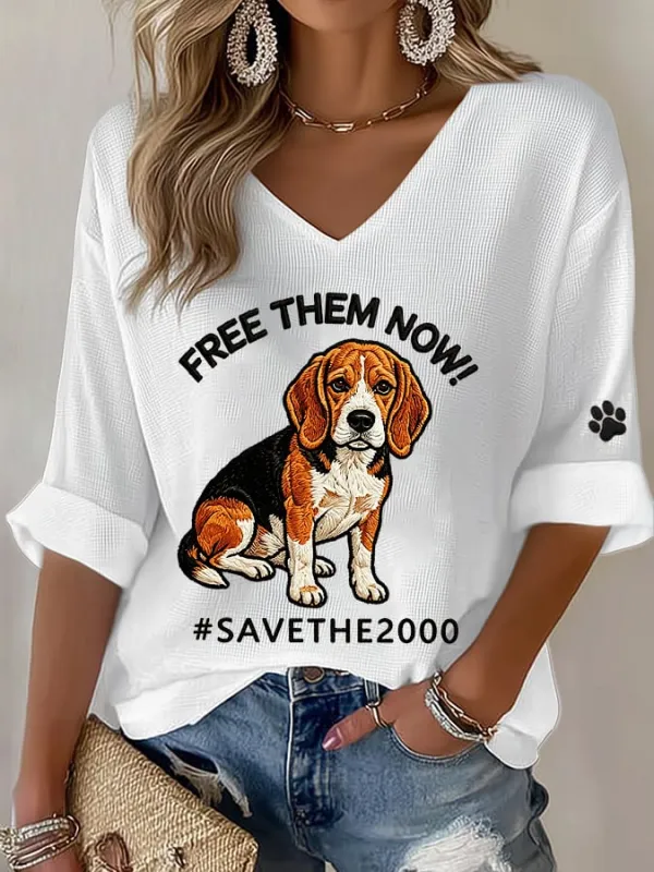 Women's Free Them Now! #Savethe2000 Printed Art Printed Print Top