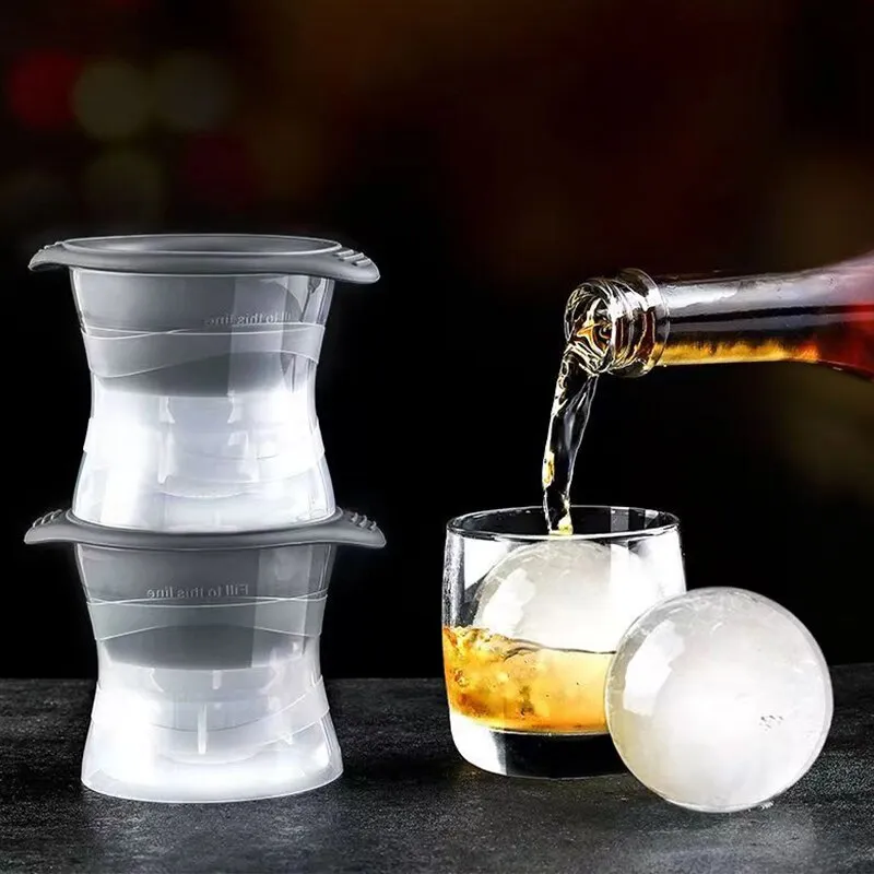 2pcs Bar Whiskey Round Ice Cube Maker Silicone Large Ball