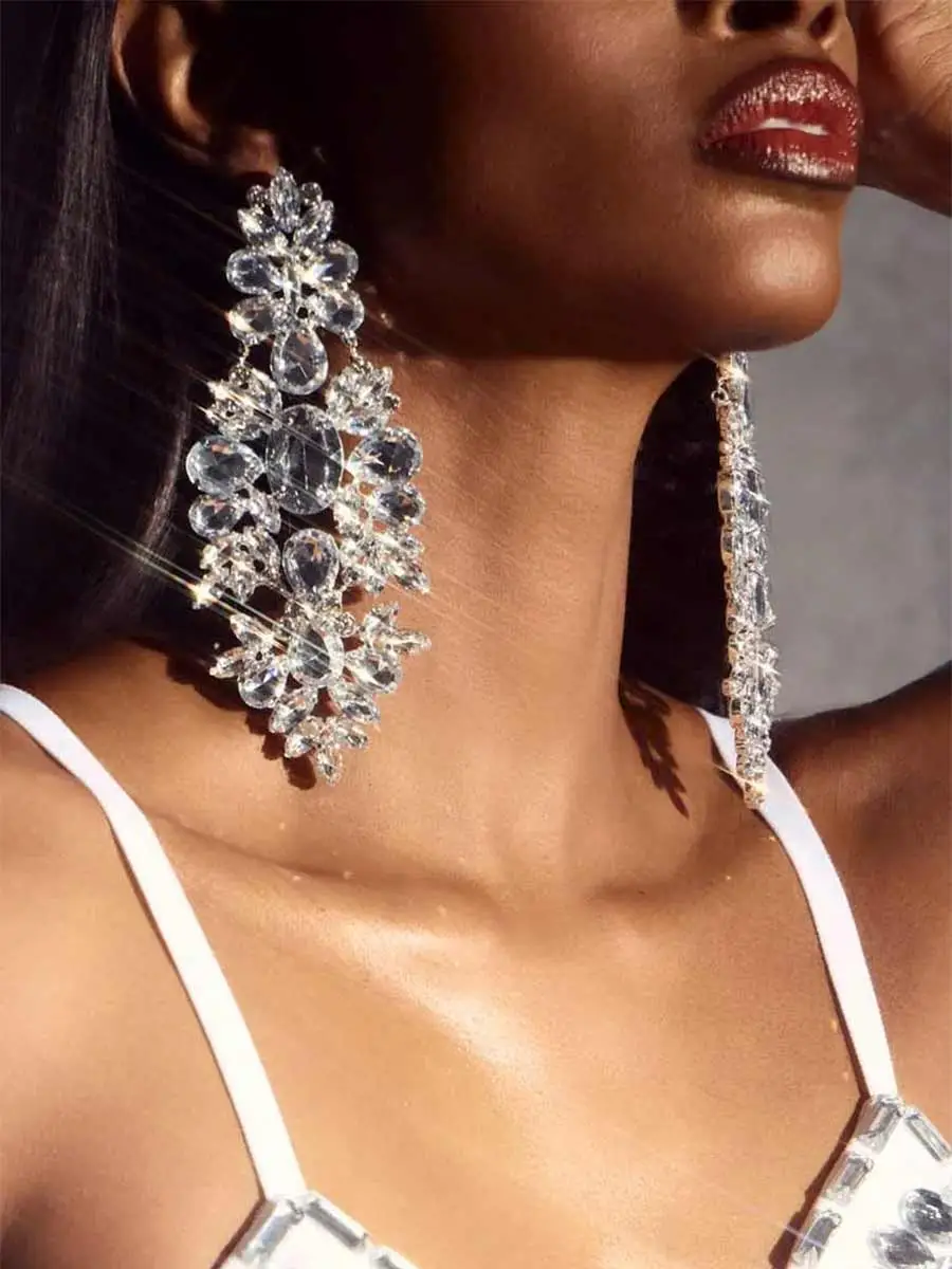 Vanessa Oversize Crystal Drop Earrings