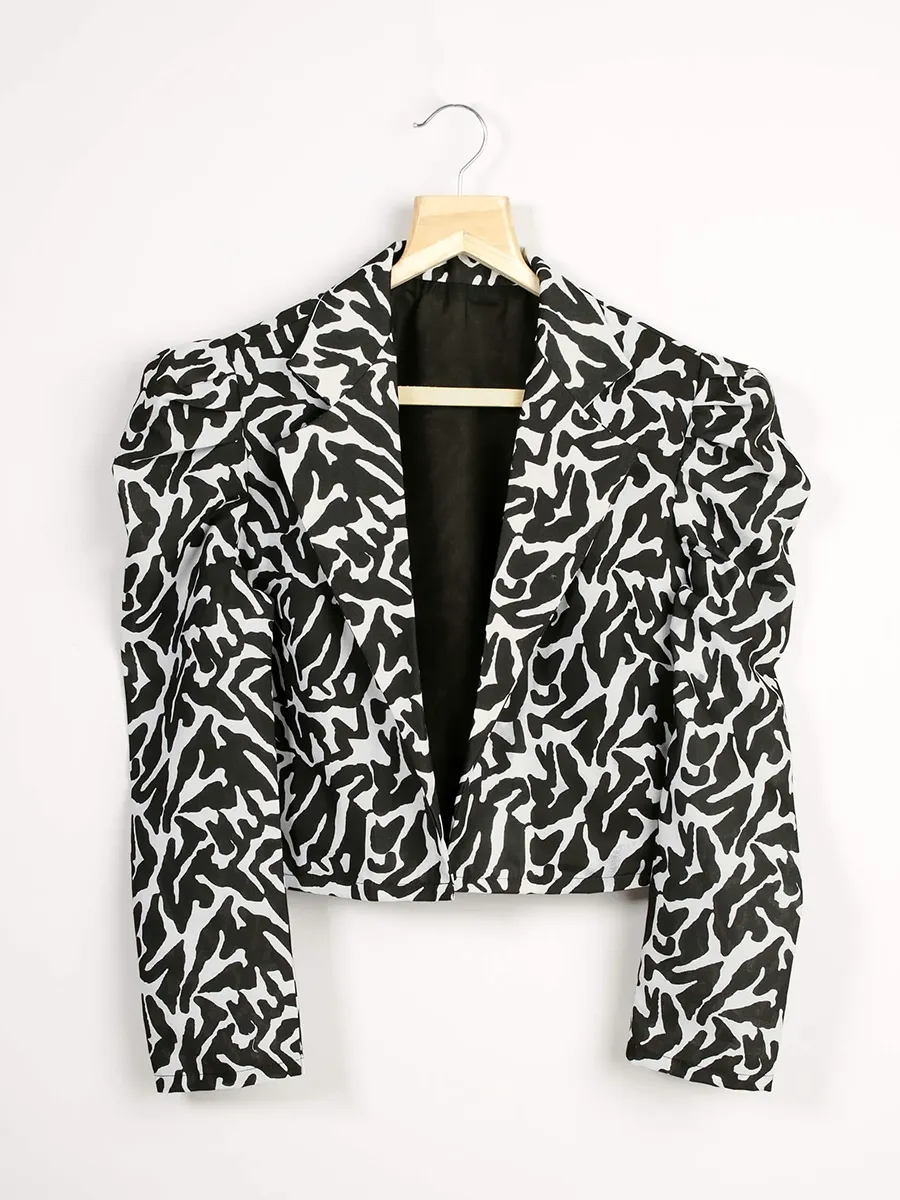 Black And White Zebra-Patterned Lady's Jacket