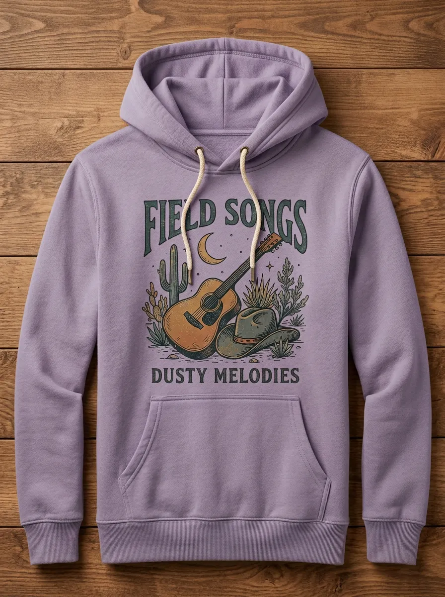 Guitar Cowboy-Hat Cactus Unisex Country Music Pullover Hoodie