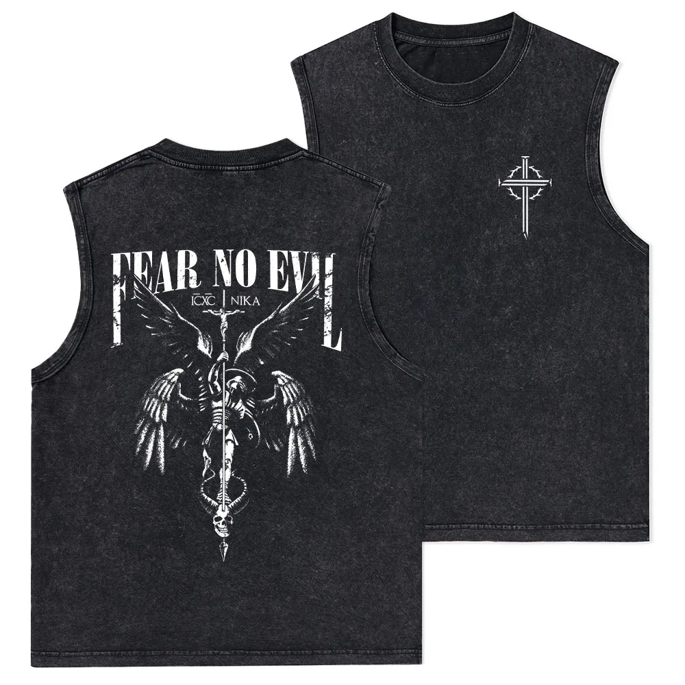 Fear No Evil Christian Washed Tank Top