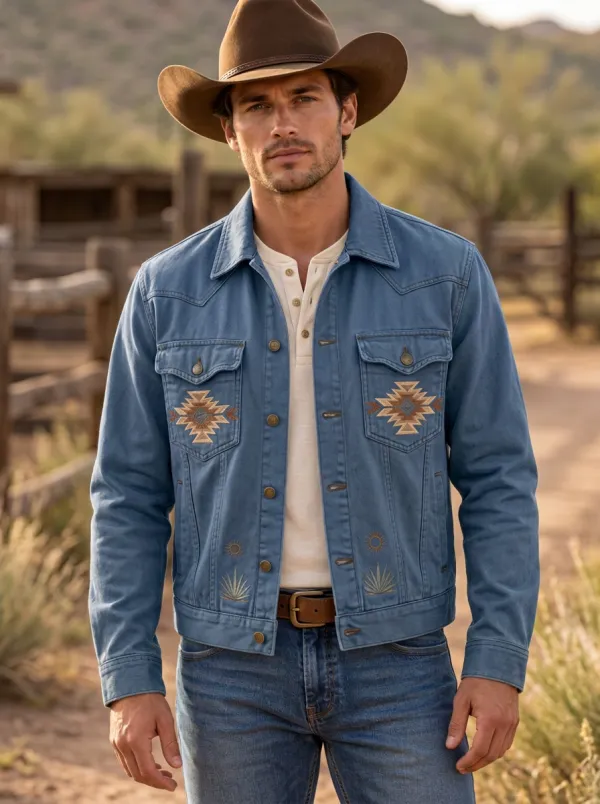 Desert Range Southwestern Embroidered Country Classic Men's Western Jacket