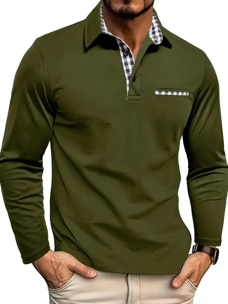 Men's Classic Men's Summer Polo Shirt With Long Sleeves
