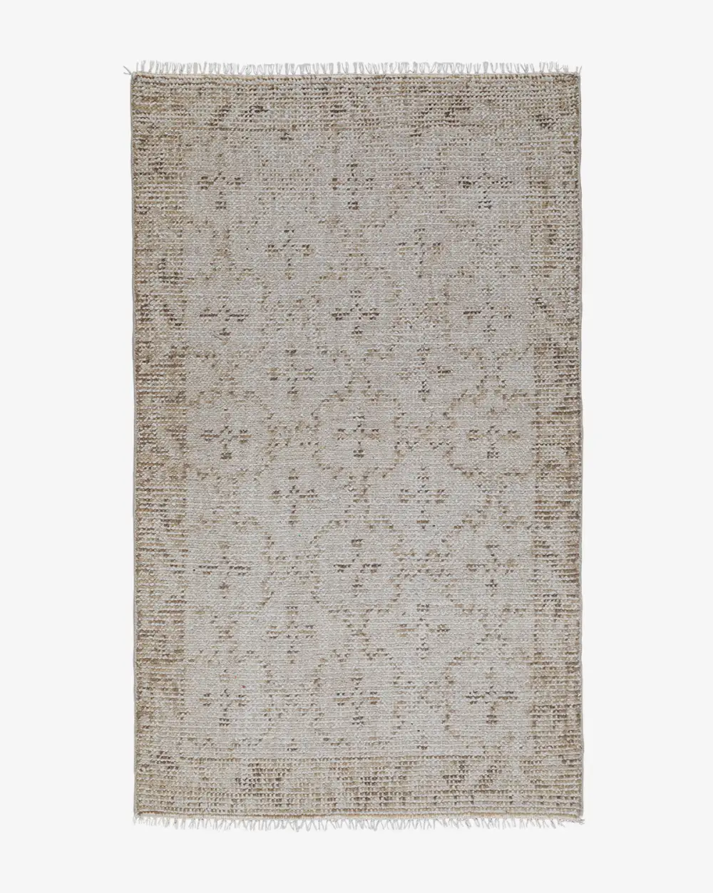 Fringed Hand-Knotted Synthetic Area Rug