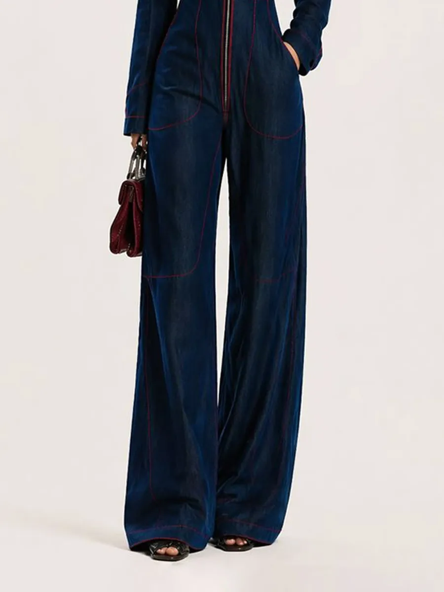 Arielle Solid-Color Jumpsuit with Large Pockets