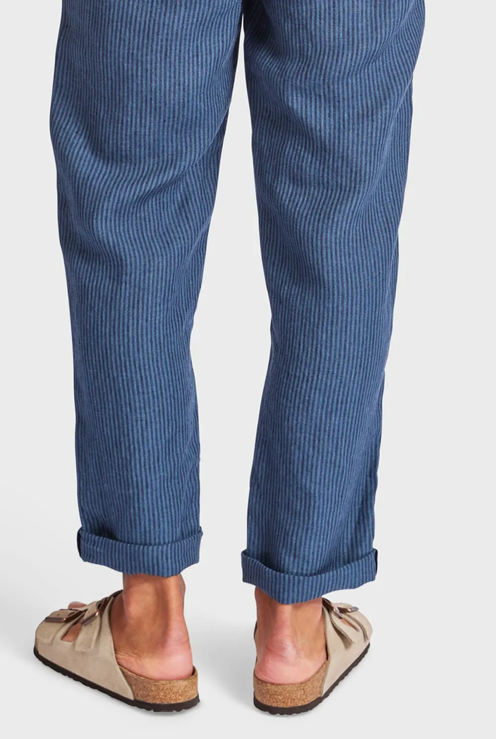 Relaxed Fit Linen Blend Drawstring Trousers