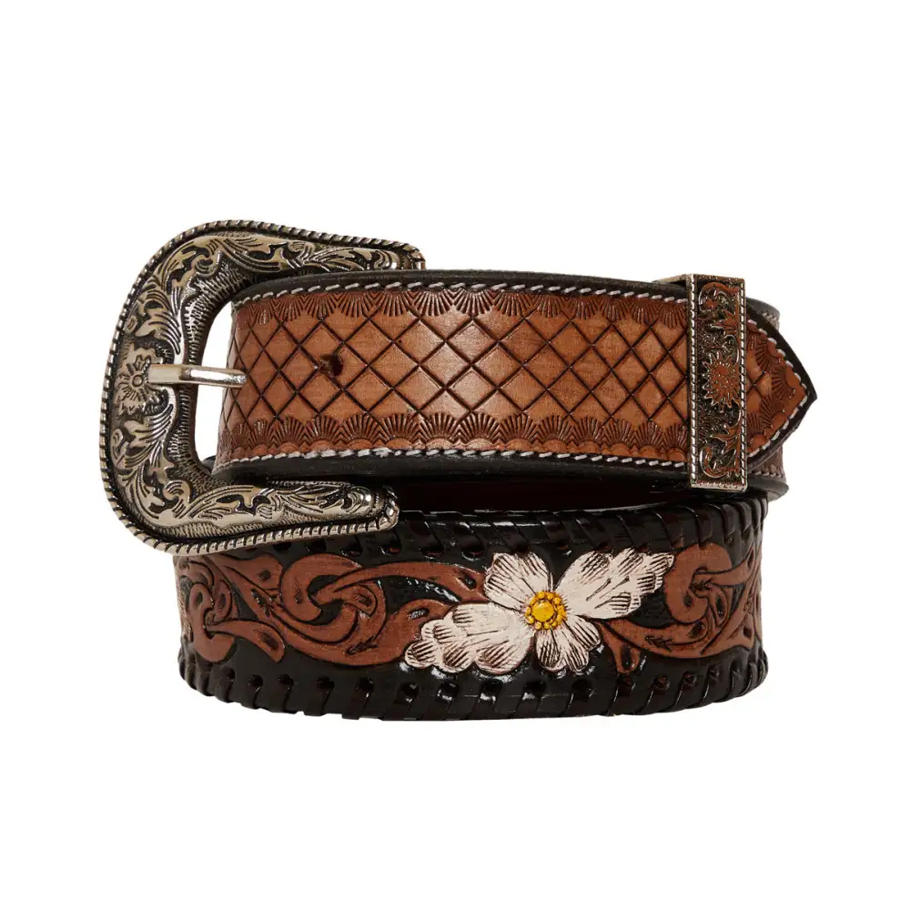Women's Checkered Woven Leather Belt