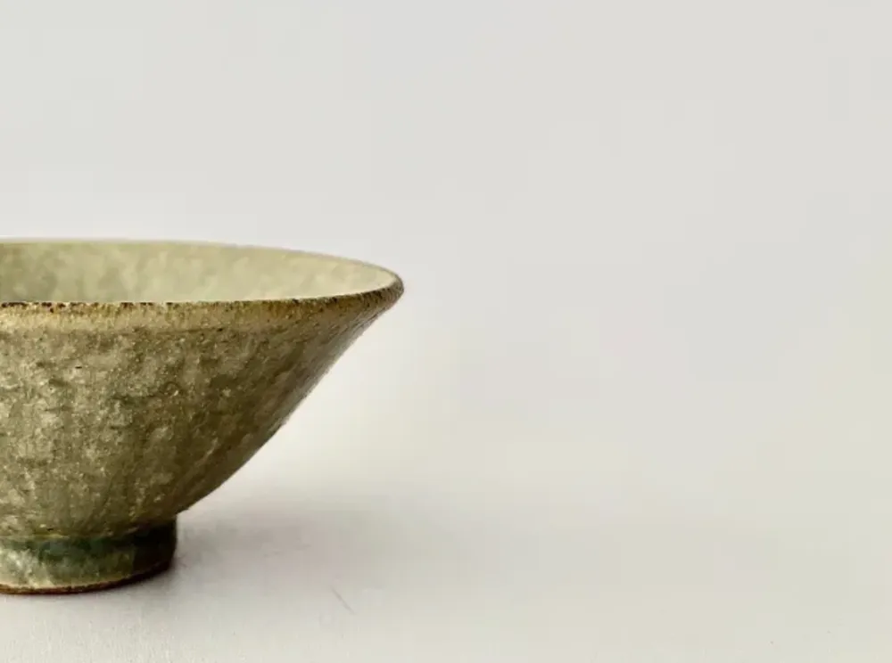 Ash glaze rice bowl