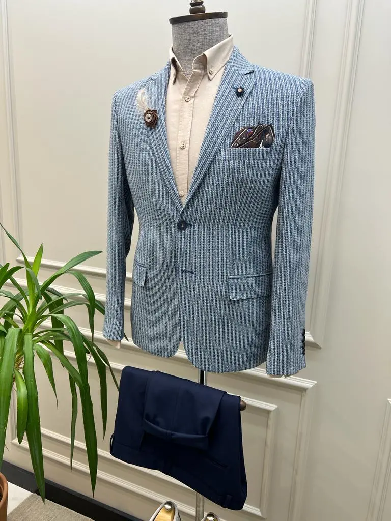 Slim Fit Dot Detailed Blazer