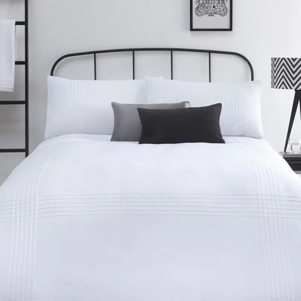 Reversible Plain Cotton Duvet Cover Set
