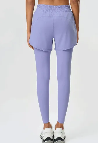 Layered Look Fitness Leggings