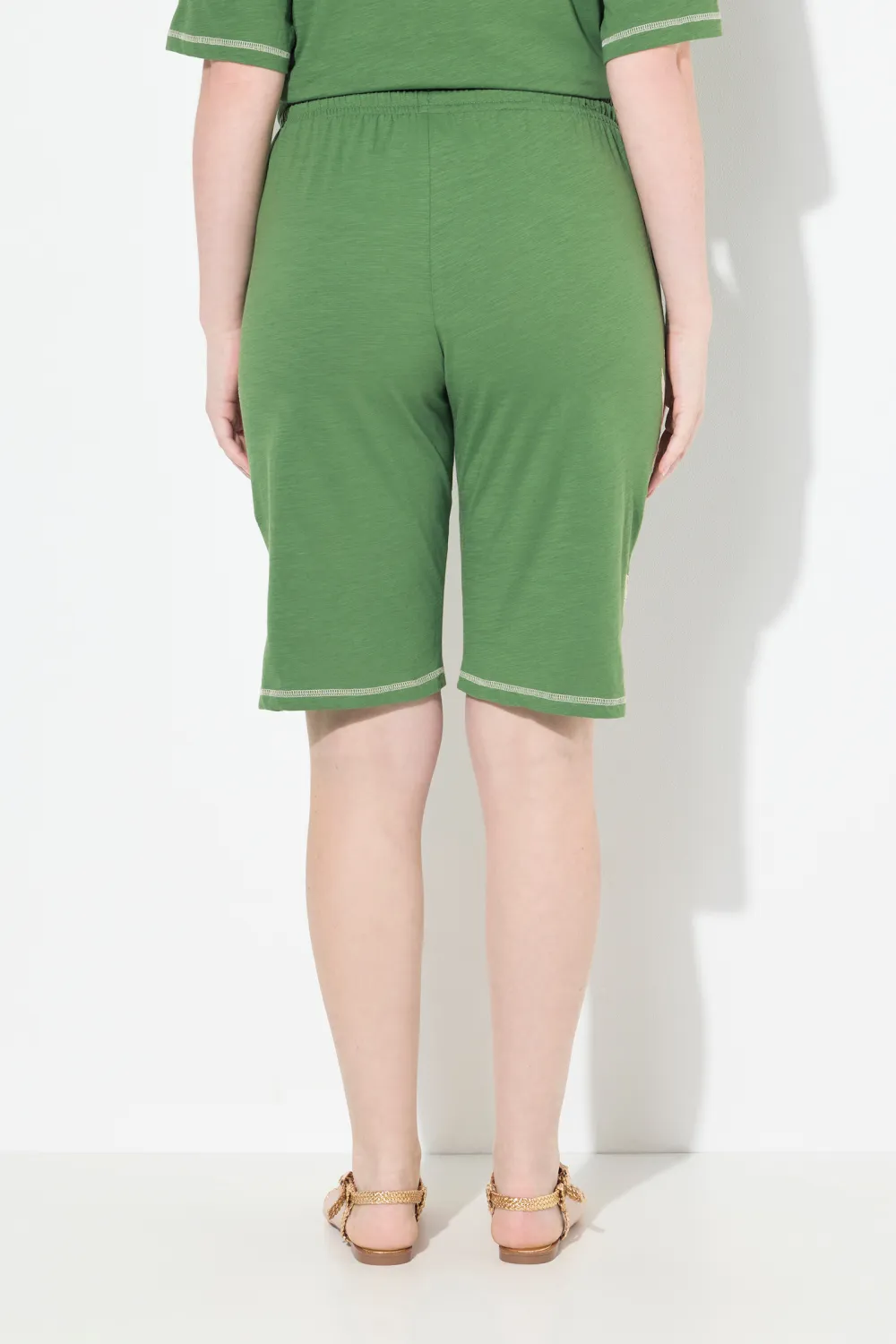 Cotton Drawstring Waist Belt Shorts