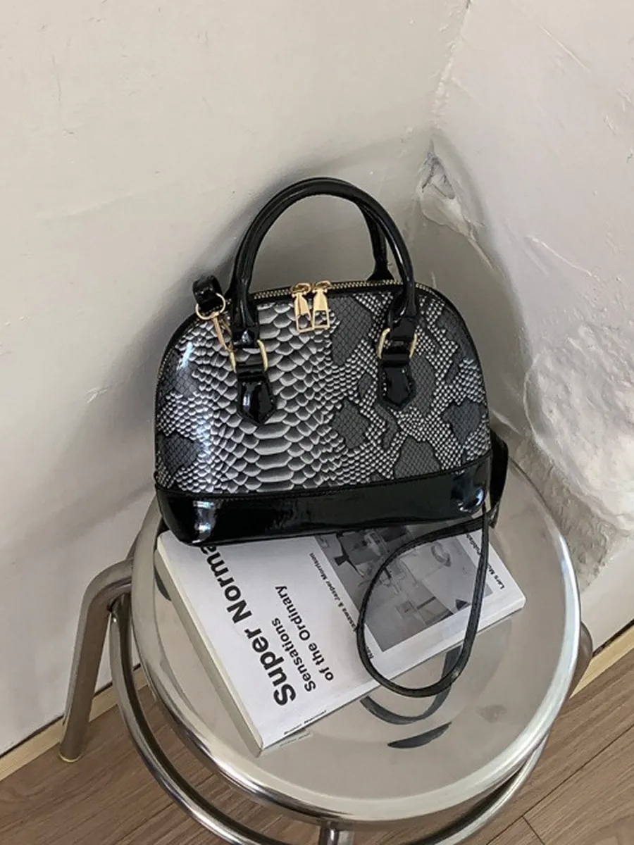 Victoria Snakeskin-patterned Leather Bag