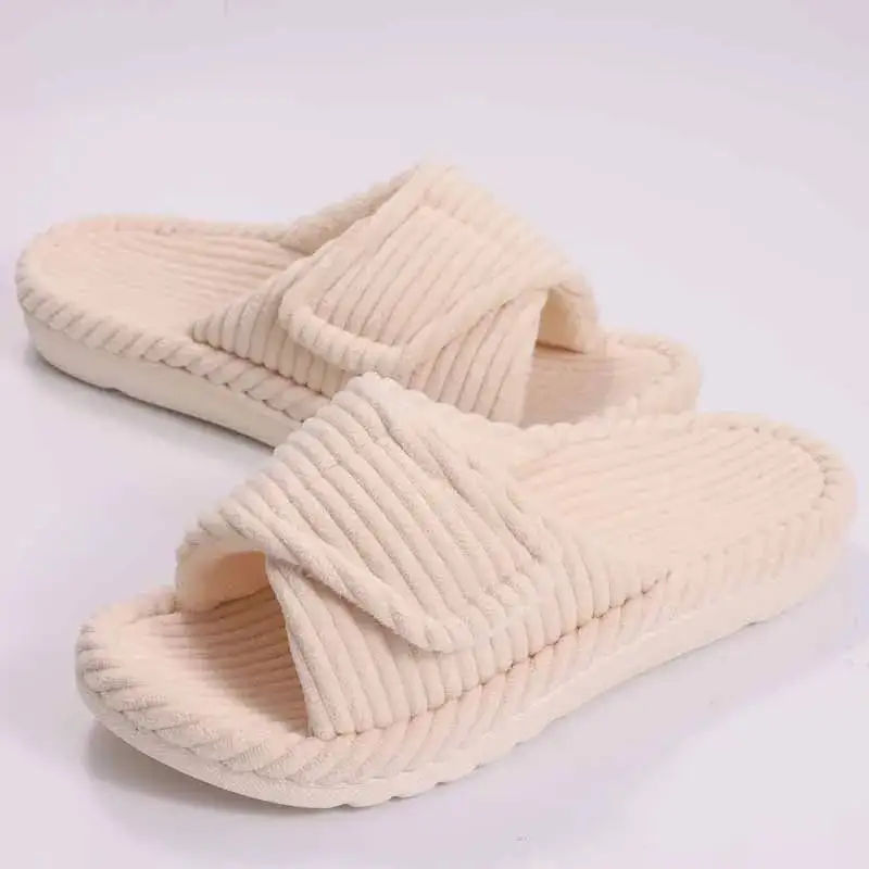 Soft Feel Open Toe House Slippers
