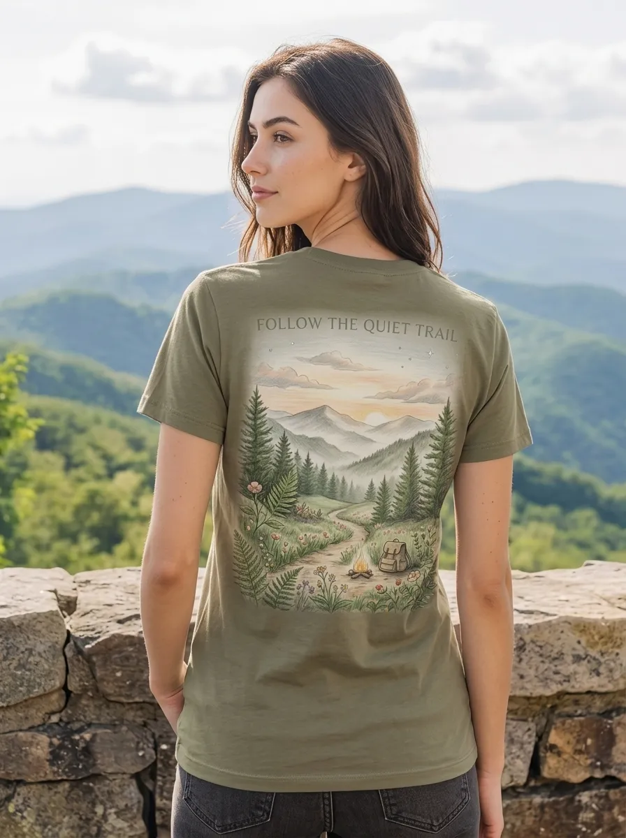 Women's Nature Hiking Lover Mountain Forest Camping Printed T-shirt