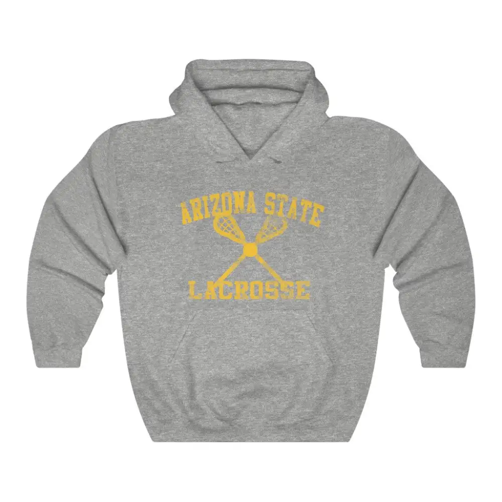 Relaxed Vintage Lacrosse Graphic Pullover Hoodie