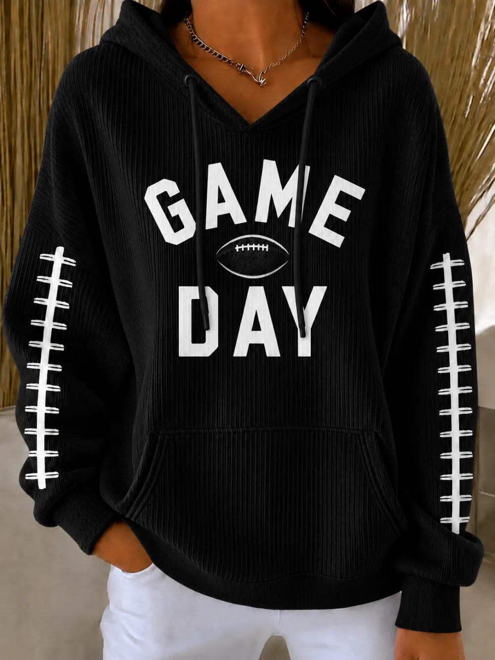 Women'S Football Fans Gameday Print Hooded Sweatshirt
