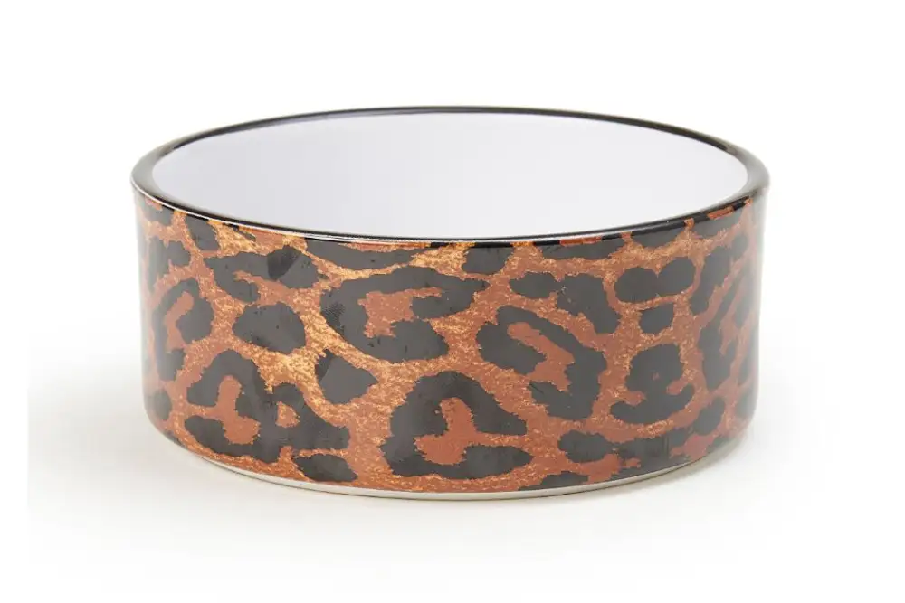 Leopard Pattern Ceramic Pet Bowl